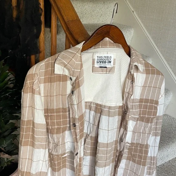 American Eagle Outfitters This Feels Seriously Lived In Fall Plaid Flannel - Picture 4 of 13